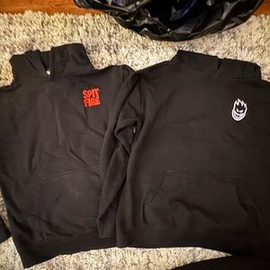 Two Spitfire boys Black hoodies bundle